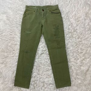 (+) Plus People Jeans Womens 25 Skinny Ankle Green Pants Made in Italy High Qual
